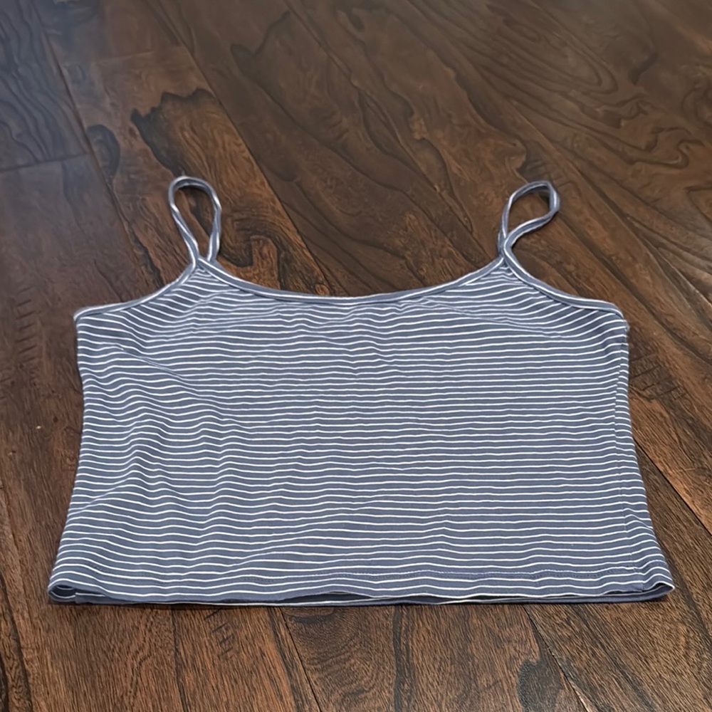 Brandy Melville Striped blue and white striped tank